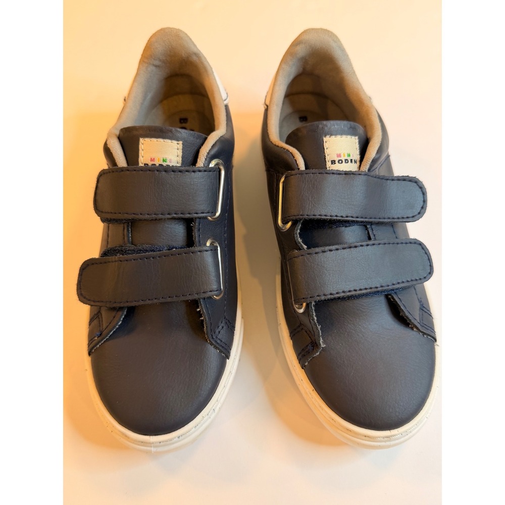 Mini Boden Navy Blue Leather Hook and Loop Sneakers Kids Size 36 Made in Spain